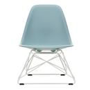 Eames Plastic Side Chair RE LSR, Ice grey, Without upholstery, Powder-coated white