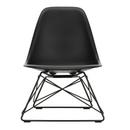 Eames Plastic Side Chair RE LSR, Deep black, Without upholstery, Powder-coated basic dark