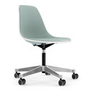Eames Plastic Side Chair PSCC, Ice grey, With full upholstery, Ice blue / ivory