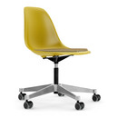 Eames Plastic Side Chair PSCC, Mustard, With seat upholstery, Mustard / dark grey