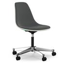 Eames Plastic Side Chair PSCC, Classic green, With full upholstery, Dark grey