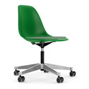 Eames Plastic Side Chair PSCC, Green, With seat upholstery, Green / ivory