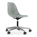 Eames Plastic Side Chair PSCC, Light grey, With seat upholstery, Ice blue / ivory