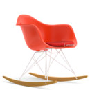 RAR with Upholstery, Red (poppy red), With seat upholstery, Coral / poppy red , Without border welting, White/yellowish maple