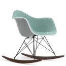 Eames Plastic Armchair RE RAR with Upholstery, Light grey, With full upholstery, Ice blue / ivory, White, Basic dark/dark maple