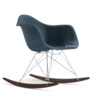 Eames Plastic Armchair RAR, Sea blue, Chrome-plated, Dark maple