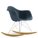 Eames Plastic Armchair RE RAR, Sea blue, Chrome-plated, Yellowish maple