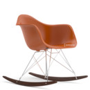 Eames Plastic Armchair RAR, Rusty orange, Chrome-plated, Dark maple