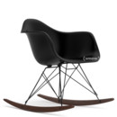 Eames Plastic Armchair RE RAR, Deep black, Coated basic dark, Dark maple