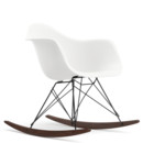 Eames Plastic Armchair RE RAR, White, Coated basic dark, Dark maple