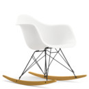 Eames Plastic Armchair RE RAR, White, Coated basic dark, Yellowish maple