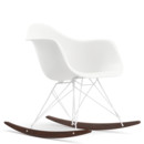 Eames Plastic Armchair RAR, White, Coated white, Dark maple