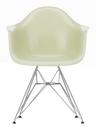 Eames Fiberglass Armchair DAR, Eames parchment, Chrome-plated