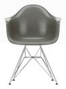 Eames Fiberglass Armchair DAR, Eames raw umber, Chrome-plated