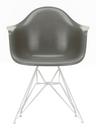 Eames Fiberglass Armchair DAR, Eames raw umber, White