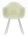 Eames Fiberglass Armchair DAX, Eames parchment, Chrome-plated