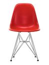 Eames Fiberglass Chair DSR, Eames classic red, Polished chrome