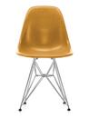 Eames Fiberglass Chair DSR, Eames ochre dark, Polished chrome