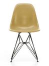 Eames Fiberglass Chair DSR, Eames ochre light, Powder-coated basic dark smooth