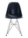 Eames Fiberglass Chair DSR, Eames navy blue, Polished chrome