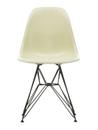 Eames Fiberglass Chair DSR, Eames parchment, Powder-coated basic dark smooth