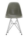 Eames Fiberglass Chair DSR, Eames raw umber, Polished chrome