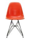 Eames Fiberglass Chair DSR, Eames red orange, Powder-coated basic dark smooth