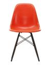Eames Fiberglass Chair DSW, Eames red orange, Black maple