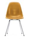 Eames Fiberglass Chair DSX, Eames ochre dark, Polished chrome