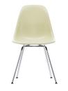 Eames Fiberglass Chair DSX, Eames parchment, Polished chrome