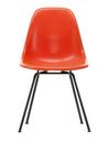 Eames Fiberglass Chair DSX, Eames red orange, Powder-coated basic dark smooth