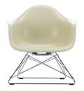 Eames Fiberglass Armchair LAR, Eames parchment, Chrome-plated