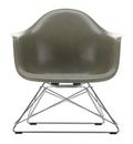 Eames Fiberglass Armchair LAR, Eames raw umber, Chrome-plated