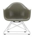 Eames Fiberglass Armchair LAR, Eames raw umber, White