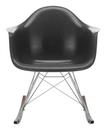 Eames Fiberglass Armchair RAR, Eames elephant hide grey, Chrome-plated, Dark maple