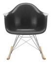 Eames Fiberglass Armchair RAR, Eames elephant hide grey, Chrome-plated, Yellowish maple