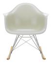 Eames Fiberglass Armchair RAR, Eames parchment, Chrome-plated, Yellowish maple