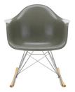 Eames Fiberglass Armchair RAR, Eames raw umber, Chrome-plated, Yellowish maple