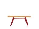 EM Table, 180 x 90 cm, Natural oak solid, oiled, Japanese red