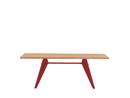 EM Table, 200 x 90 cm, Natural oak, protective varnish, Japanese red