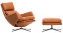 Grand Relax, With Ottoman, Leather cognac, Polished, 41,5 cm