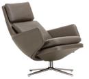 Grand Relax, Without Ottoman, Leather umbra grey, Polished, 46,5 cm