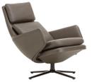 Grand Relax, Without Ottoman, Leather Premium F, umbra grey, Basic dark, 46,5 cm