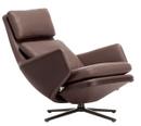 Grand Relax, Without Ottoman, Leather chestnut, Basic dark, 41,5 cm