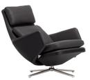 Grand Relax, Without Ottoman, Leather Premium F, nero, Polished, 41,5 cm