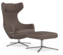 Details Vitra Grand Repos Grand Repos, Chair Grand Repos & Ottoman, Fabric Cosy nutmeg, 41 cm, Polished