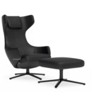 Details Vitra Grand Repos Grand Repos, Chair Grand Repos & Ottoman, Leather Premiun nero, 46 cm, Basic dark