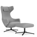 Details Vitra Grand Repos Grand Repos, Chair Grand Repos & Ottoman, Fabric Mello Pebble grey, 41 cm, Basic dark