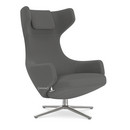 Grand Repos, Chair Grand Repos, Fabric Cosy 2 Classic Grey, 41 cm, Polished