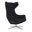 Grand Repos, Chair Grand Repos, Fabric Cosy 2 Merino black, 46 cm, Polished